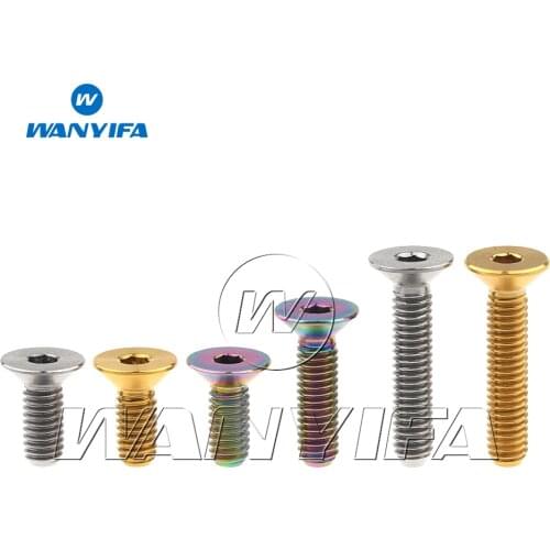Wanyifa Titanium Bolts M4x8 10 15 20mm Countersunk Screws Thread Bolt for Bike Bicycle Screws 1pcs