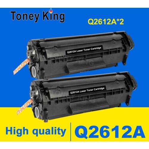 Toney King 2PCS Toner Cartridge Q2612A 12A 2612 Compatible for HP LaserJet 1010 1012 1015 1020 3015 3020 3030 3050 1018 Printer