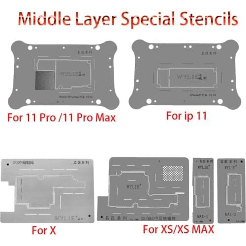 WYLIE High quality Stencil for iphone 11 Pro MAX XS MAX X BGA Reballing Stencil Middle main board Special tin planting steel net