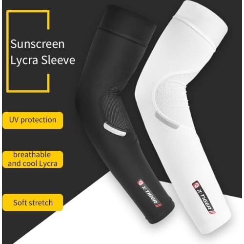 X-TIGER Arm Sleeve Breathable Quick Dry UV Protection Cycling Sport Ice Fabric Sunscreen Bands Elbow Pad Fitness Arm Sleeve