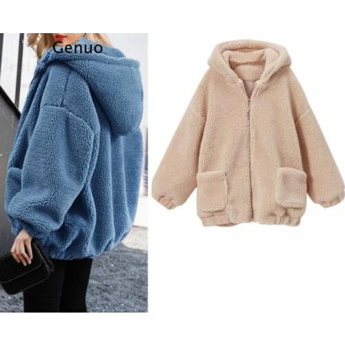 Women Warm Coat Faux Fur Hooded Jacket Large Plus Size Overcoat Winter Thick Fleece Jackets Woman Coats Manteau Femme