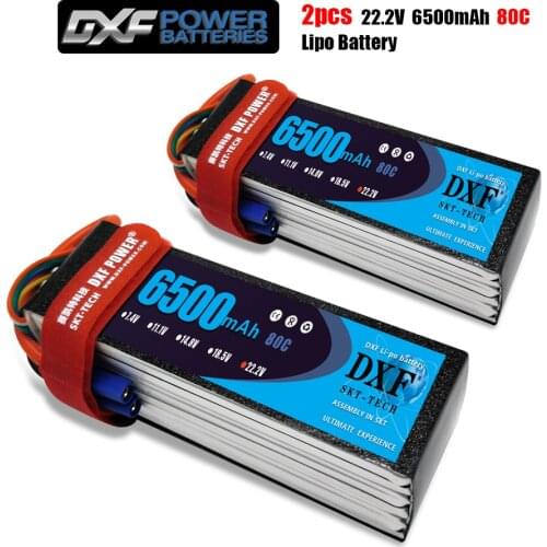 2PCS DXF 7.4V 11.1V 14.8V LiPo Battery 2S 3S 4S 5200mAh 6200mAh 6500mAh 50C 80C 100C 160C for Rc Helicopter RC Car Boat truck