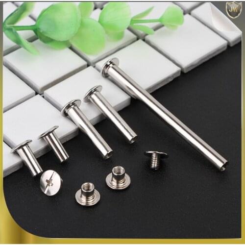 20pcs Silver 5*55mm to 5*125mm Nickel Plating Album Books Screw Lash Rivet Screw Joint Screw Recipe Nail Binding Screws Handwork