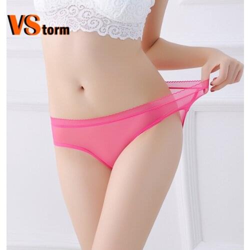 3PCS New bing ji Network Incognito Ice Silk Underwear Female Waist Antibacterial Cotton Rise Mesh Breathable Briefs Ultra-Thin