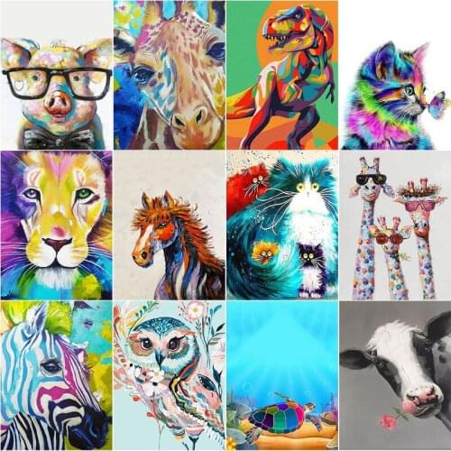 5D Diy Diamond Painting Graffiti Animals Full Rhinestone Embroidery Mosaic Art Watercolor Pictures Home Decor Cross Stitch Kits