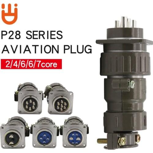 Aviation plug socket round connector P28 series 2.4.6.7core diameter 28MM