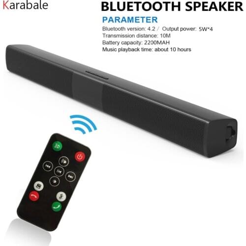 20W Bluetooth Speaker Home Theater Soundbar Super Bass Portable Wireless Computer TV Speakers Subwoofer with Mic FM Radio