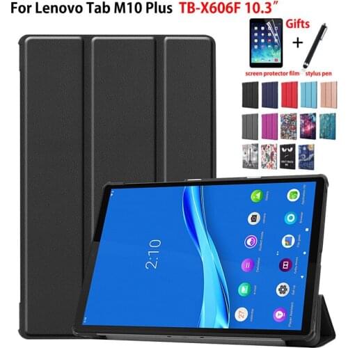 Case For Lenovo Tab M10 FHD Plus 10.3 inch Cover TB-X606F Funda Tablet Slim PU Leather Protective Stand Skin Shell Capa +Gift