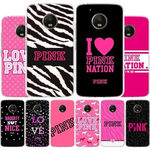 Love Pink Phone Case For Motorola Moto G9 G8 G7 G6 G5 E6 E5 Plus Play Power + One Action Macro Cover Coque Shell