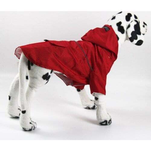 Dog Raincoat Hooded Pet Rain Jacket With Pockets Reflective Strips Lightweight Adjustable Dog Clothes For Small Medium Dogs