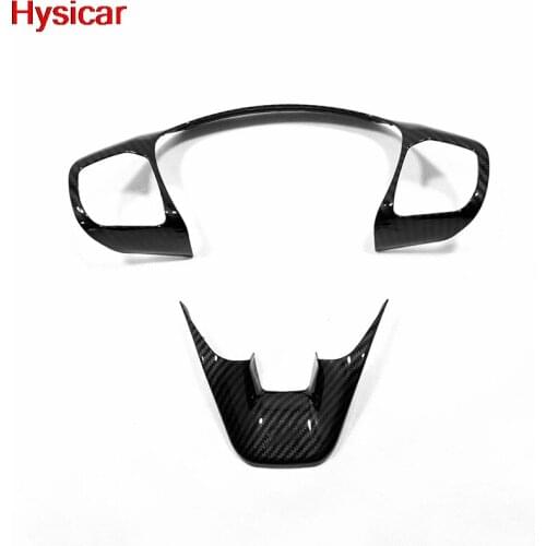 Hsyicar For Ford Focus 2019 Steering Wheel Decorative Moulding Frame Cover Trim Car Interior Accessories Styling ABS CarbonFiber
