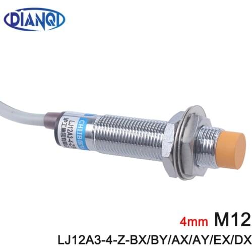 Inductive Proximity Sensor Switch LJ12A3-4-Z-BX/AX/BY/AY/EX/DX M12 4mm Detection Non-Screen Shield 6-36VDC 3wires NPN NO PNP NC