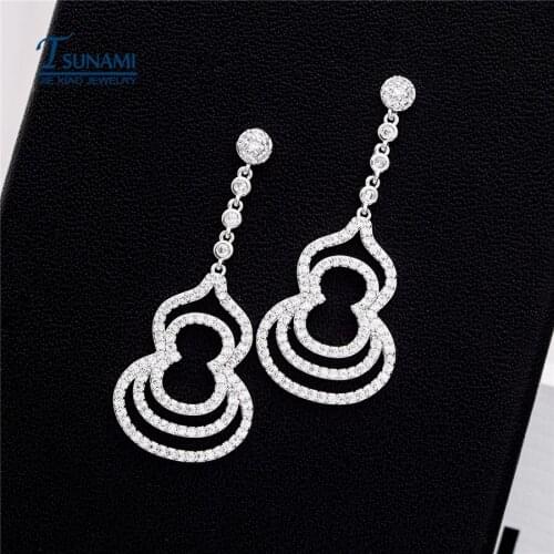 Exquisite jewelry design romantic gourd shaped Zircon earrings with AAA cubic zirconia Gifts for women and girls
