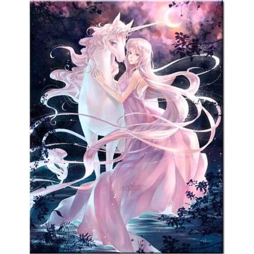 Unicorn fairy Diamond Painting Cross Stitch Full Square round drill Diy Diamond Mosaic cartoon Diamond Embroidery saleZP-3011