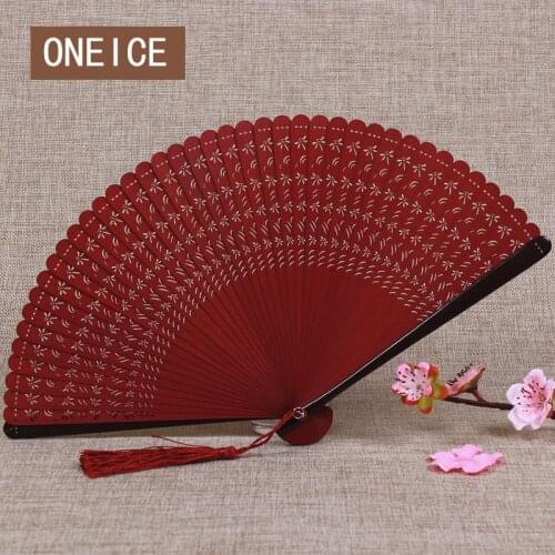 Chinese Wind All Bamboo Fan Ancient Carving Hollow Japanese Style Craft Gift To Send Foreigners Full Handmade Wedding