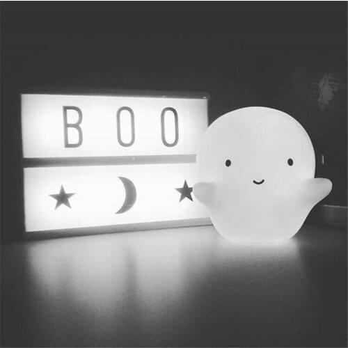 Creative LED Night Light Cute Ghost Shape Lamp Glowing Toy Table Desk Lighting Halloween Christmas Childrens Room Decoration
