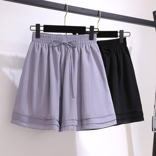 2021 Summer New Style Shows Thin And Foreign Style Age Reducing Wear Net Red Chiffon Shorts