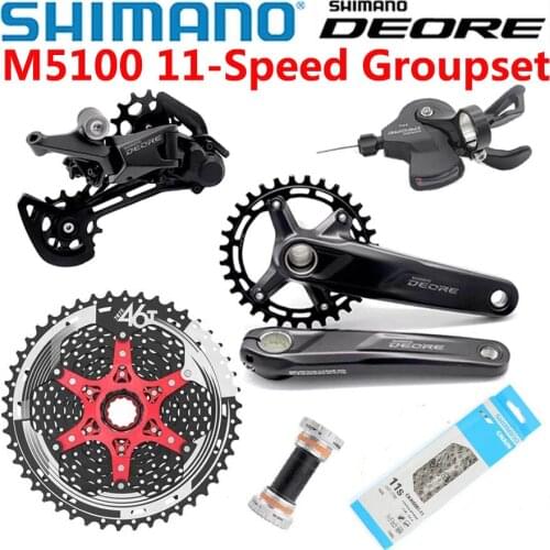 Shimano DEORE M5100 Groupset MTB Mountain Bike 1x11-Speed 46T SL+RD+CSMX8+X11 HG601 M5100 Crankset 170MM 175MM