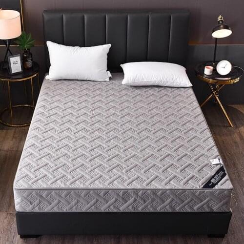 Zipper Non-slip Mattress Cover Solid Color Quilted Bed Cover Six-sided All-inclusive Mattress Pad Queen Removable Protector Size