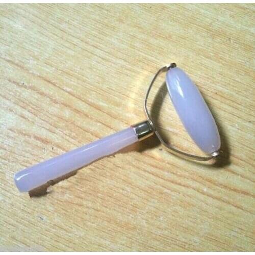 Nature Handmade Brazilian White Agate Jade Facial Massage with Roller