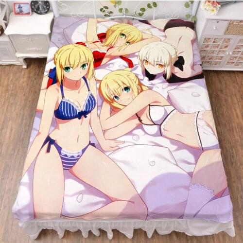 New Anime Cartoon Fate stay night flat sheet bed sheet top sheet No.019