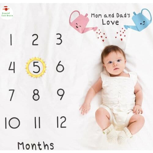 Newborn Baby Blanket Manta Play Mat Photo Blankets Photography Calendar Baby Hair Bow Milestone Background Photo Accessories