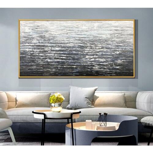 Original Large Handmade heavy oil modern oil painting grey gorgeous abstract Painting home Living Room wall Decor Artworks