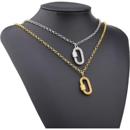 Necklace For Women Pendant Necklace Unique Oval Chain 2020 New CZ Crystal Zircon Stone Pendant Necklace Christmas Gift