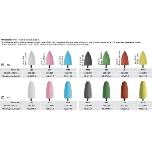 50 Pieces Dental Lab Universal Silicone Flexible Resin Polisher Burs Jewelry Rubber Grinding Polishing Tool Sets