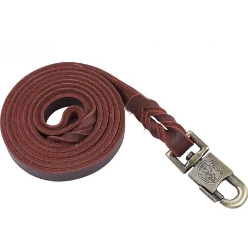 Durable Leather Dog Training Leash Strap for Large Medium Dogs