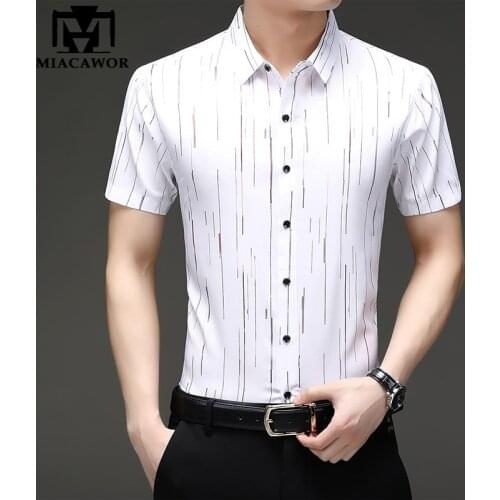 New Summer Short Sleeve Men Shirts Fashion Print Casual Shirt Slim Fit Camisa Masculina Men Clothing C768