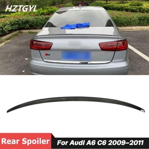 S Style Carbon Fiber Material Back Rear Wing Trunk Spoiler For Audi A6 C6 Car Tuning 2009-2011