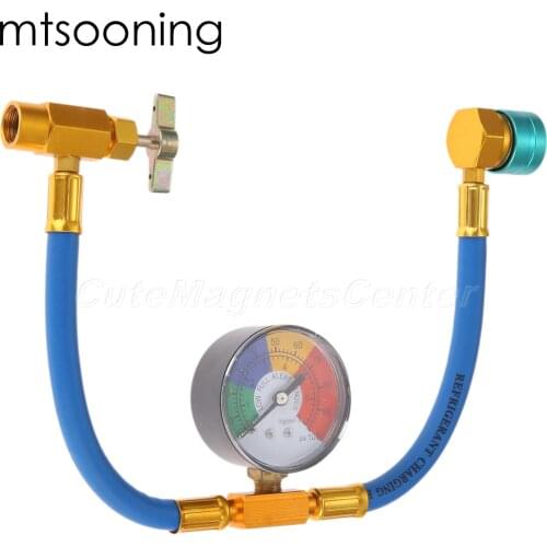Mtsooning A/C R-1234yf Charging Hose with Manifold Gauge Coupler Kit for Car Air-conditioning Refrigerant Pressure Charging Hose