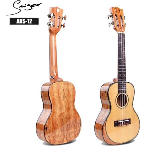 Smiger 24 Inch Hawaii Ukulele ARS-12 Concert Ukulele AA Solid Spruce Top With Bag 4 Strings Guitar Musical Instrument