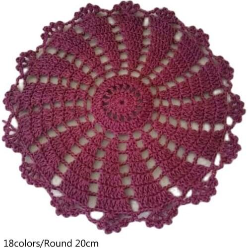 Modern Handmade Round cotton placemat cup coaster mug kitchen wedding table place mat cloth lace Crochet tea doily coffee pad