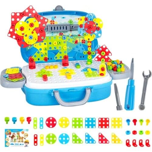 Drilling Screw 3D Creative Mosaic Puzzle Toys DIY Educational Puzzle Toys DIY Assembled Tools Model Kit