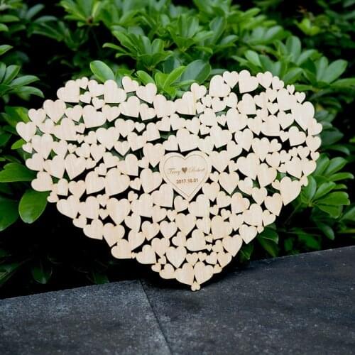 Customs Personalised Heart Shaped wedding guestbook alternative hanging heart Wedding guest book hearts wedding Decorations