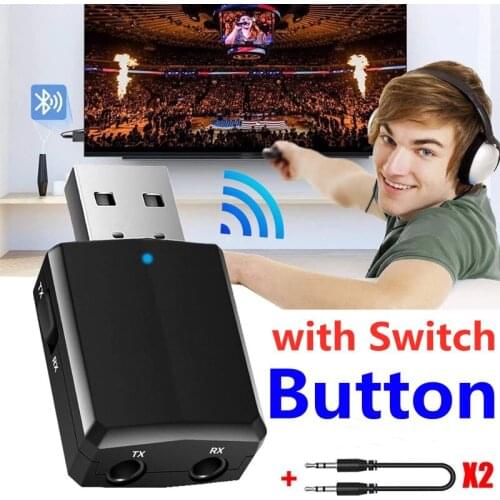 USB Bluetooth 5.0 Transmitter Receiver 3 in 1 EDR Wireless Adapter Dongle 3.5mm AUX for TV PC Headphones Stereo Car HIFI Audio