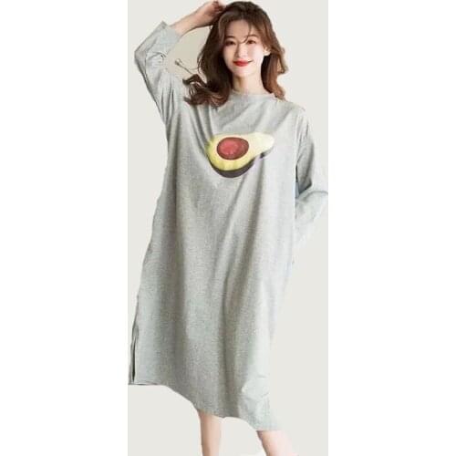 Spring Womens Long Cotton Sleepwear Home Nightshirt Women Sleepwear Loose Leisure Ladies Nightgown Women Dress
