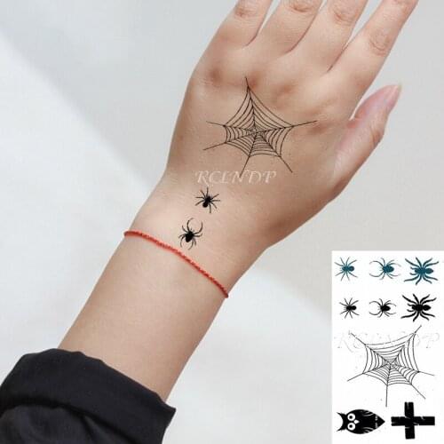Waterproof Temporary Tattoo Sticker Spider Web Insect Small Cross Fake Tatto Flash Tatoo Small Body Art for Kids Men Women