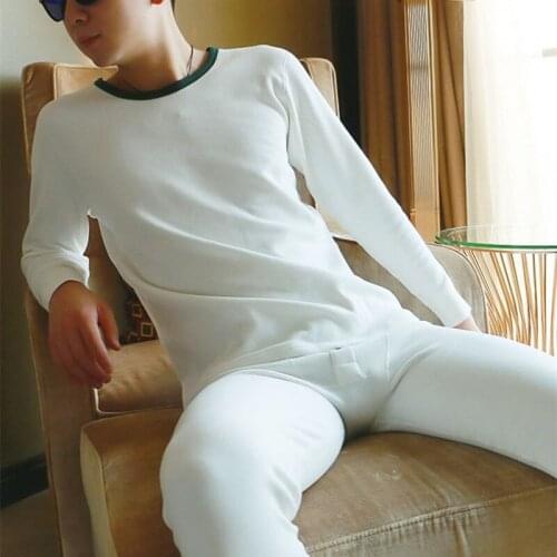 WJ Brand Mens Thermal Underwear Suits Velvet Thickening Warm Suit Render Cotton Long Johns(for A Suit)