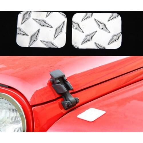YAQUICKA 2x Car Anti Scratch Engine Hook Buckle Cover Pad Mat Front Fender Flares Protector Sequin Cover For Jeep Wrangler JK