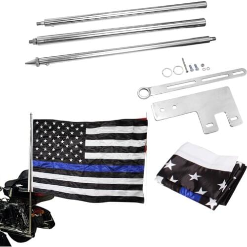 Motorcycle Rear Side Flag Pole Luggage Rack Mount Bracket America Flag For Harley Touring Electra Glide Sportster Bobber Chopper
