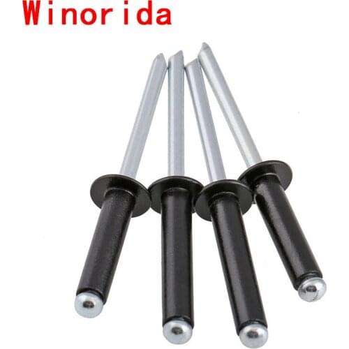 Factory Spot Supply Paint Black Pull Nail Open Aluminum Core Rivet Decoration Nail Pull Rivet M2.4-M5 50Pcs