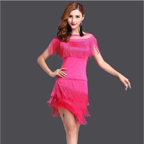 Performance Clothing Tassel Skirt Square Latin Dance Clothing Female Adult New Dance Performance Dress Ballroom Dresses Womans
