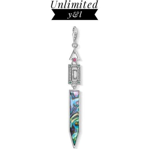 Charm Pendant Fit Bracelets Necklace Square Triangle Pointed Geometric 925 Sterling Silver CZ Shell DIY Jewelry Making Women