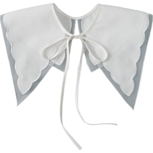 Women Fake Collar Shawl Elegant False Collar Decoractive Sweater Lace Up Collar Detachable Tie Up False Collars