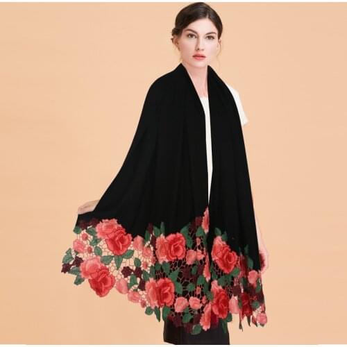Winter 100% Wool Scarf Women Luxury 2019 Warm Shawls and Wraps for Ladies Pashmina Bride Bridesmaid 100% Pure Wool Scarves