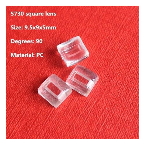 10 pcs Square shape 5730 SMD plano lens 9.5x9x5mm degrees 90