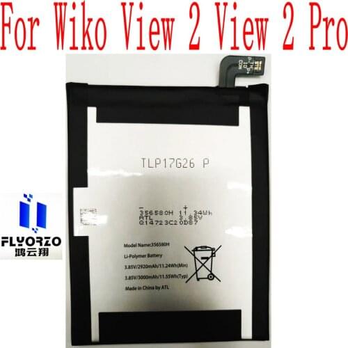 100% New High Quality 3000mAh 356580H Battery For Wiko View 2 View 2 Pro Mobile Phone